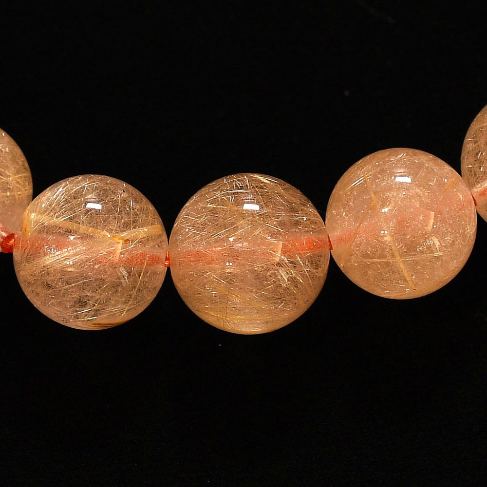 天然石ブレスレット【立体的に広がる黄金の風景】11mm ゴールドルチルクォーツ 一点物【GHB210】浄化発送 京海堂