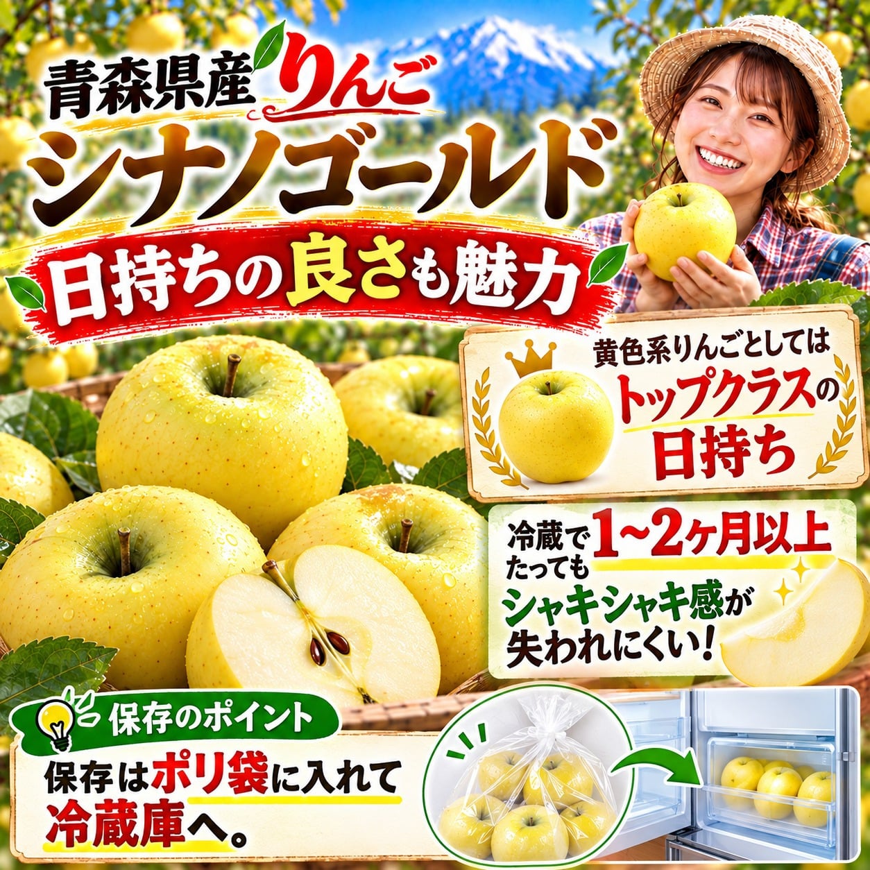 青森県産 りんご シナノゴールド 訳あり 10kg 送料無料！ - 【青い森の