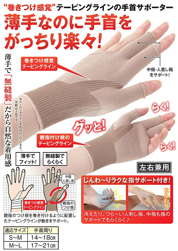指まで楽々手首サポーター2枚組