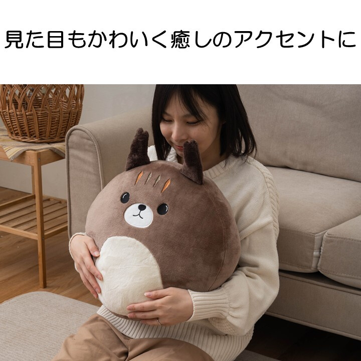 クッション 座布団 43×43cm アニマル クッション おしゃれ かわいい フロアクッション 厚手 ふんわり 癒し ミケネコ フクロウ リス 抱き枕 背当て 足置き インテリア 雑貨 プレゼント ギフト