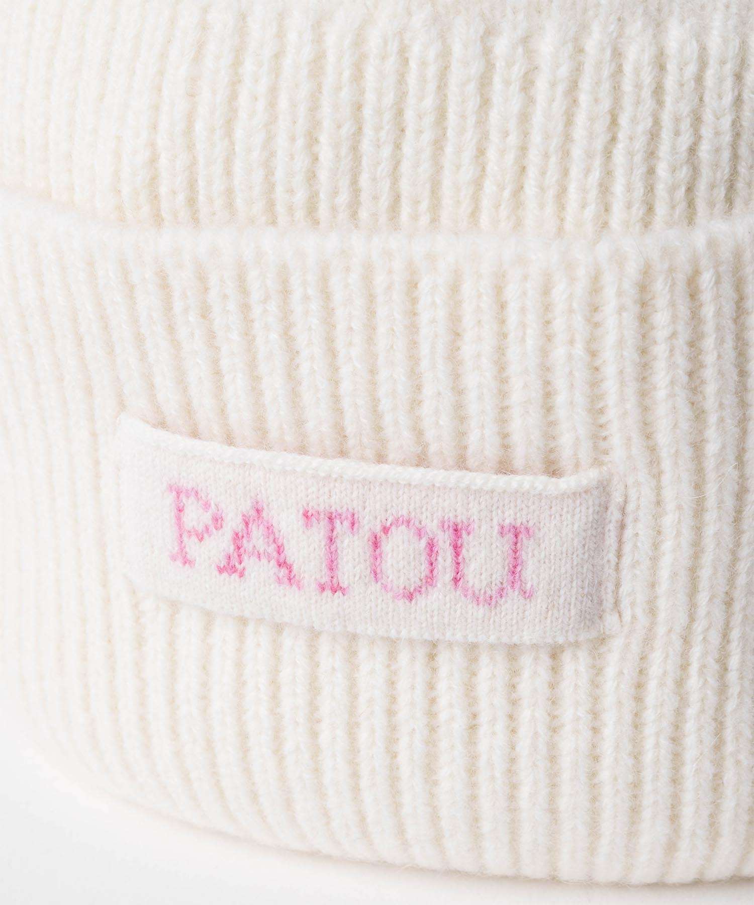 パトゥ PATOU WOOL CASHMERE BEANIE ウール カシミア ビーニー AC0788041 ニット帽 ロゴ レディース 帽子