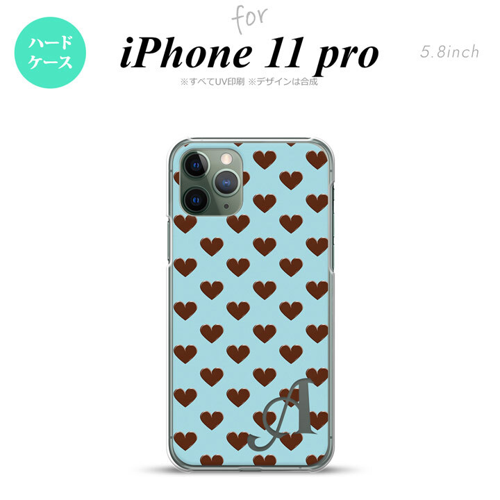 iPhone11Pro iPhone11 Pro スマホケース ハードケース ハート B 青 +アルファベット メンズ レディース nk-i11p-172i