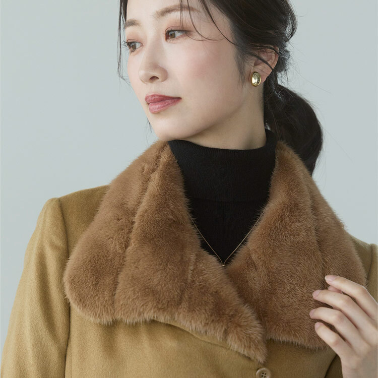 カシミヤ 100％ ロング コート ミンク襟 内モンゴル産 レディース ロングコート 秋 冬 着丈110cm キャメル ロング丈 高級 上質 30代 40代 50代 母 ギフト プレゼント 6F (02000104r)