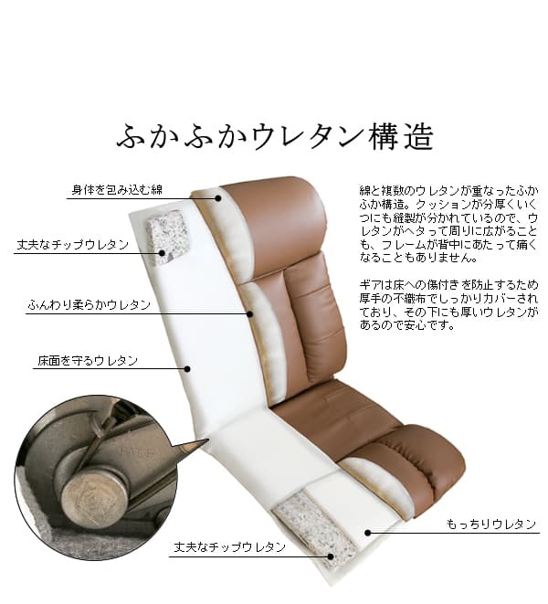 座椅子 スーパーソフトレザー 幅55×奥行き64~125×高さ19~74cm レバー式13段リクライニング 日本製 完成品 ブラック ブラウン ワインレッド イス チェア 布地 リクライニング いす フロアチェア 薄型 座り心地 リクライニングチェア