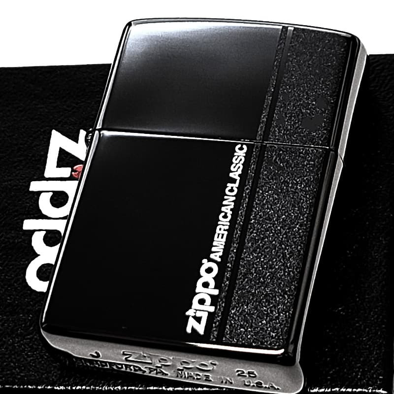 ZIPPO ライター シンプル スマートライン ブラックニッケル ジッポ ロゴ 黒 おしゃれ かっこいい メンズ ギフト プレゼント