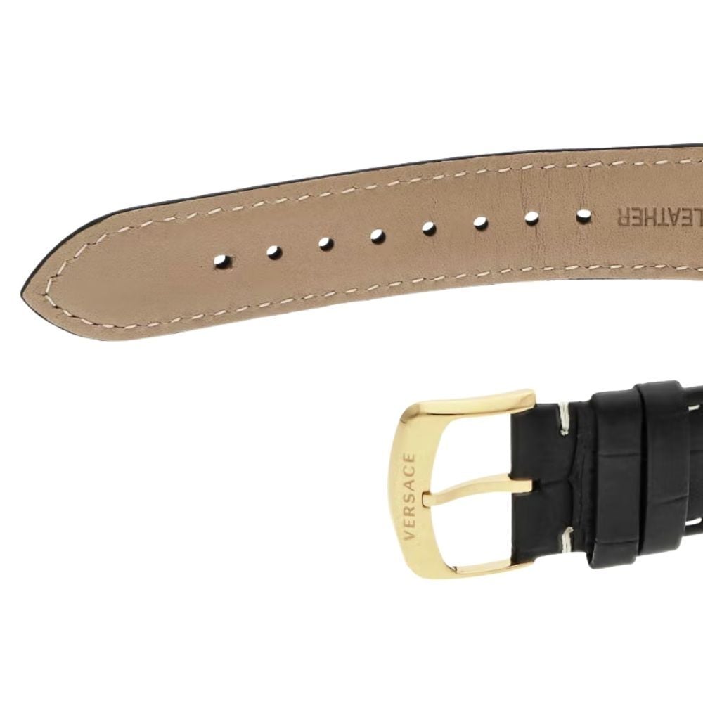 ヴェルサーチェ 腕時計 メンズ ゴールド シルバー ブラック 42mm VERSACE V-SPORT ブイスポーツ グレカ メデューサ 黒 レザー 革ベルト スイス製 メンズ腕時計 高級 ブランド おしゃれ プレゼント ギフト 卒業 入学 お祝い