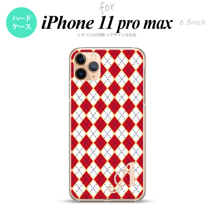 iPhone11ProMax iPhone11pro max スマホケース ハードケース アーガイル 赤 青 +アルファベット メンズ レディース nk-i11pm-1403i