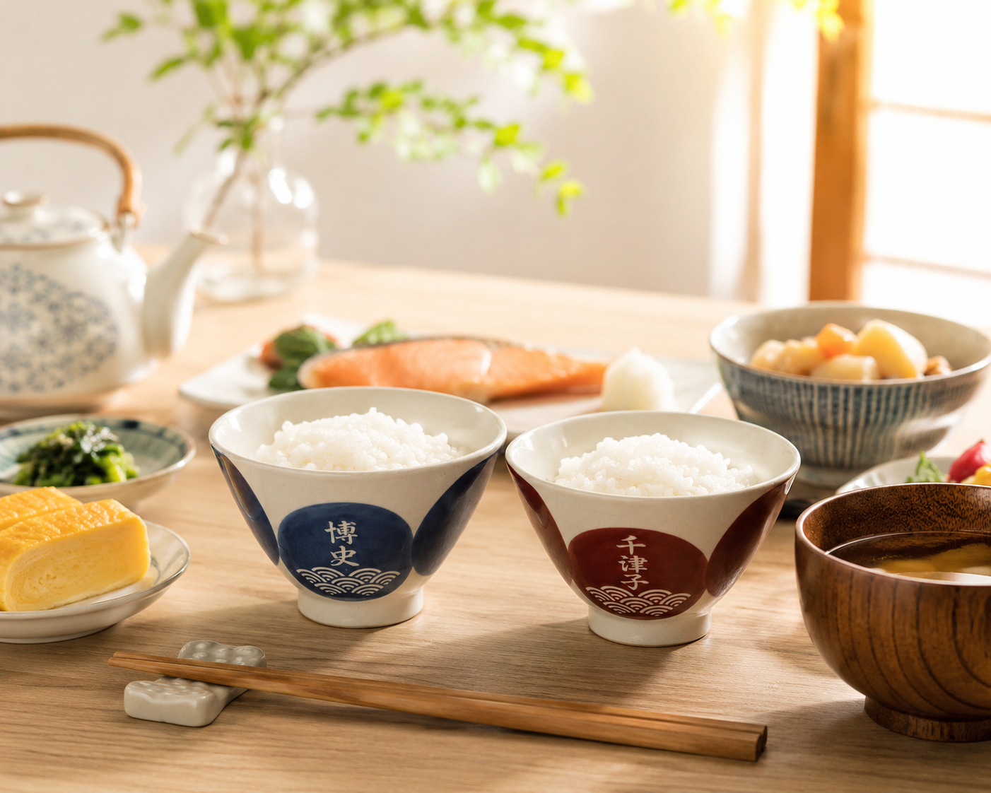 敬老の日 退職 名入れ ペアギフト SXX 波佐見焼 夫婦茶碗 円 MADOKA 赤 青 2点セット 木箱入り / プレゼント ギフト 両親 夫婦 結婚 金婚式 銀婚式 退職 記念 誕生日 長寿 祝い