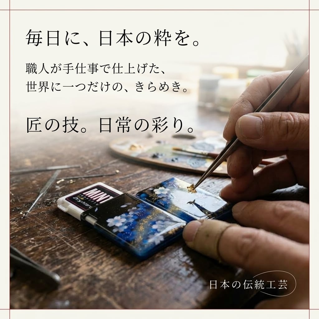 匠の技！和柄ペアMINTIAケース『御』ミンティア フリスク 名入れ 職人 手作り ハンドメイド 送料無料 伝統工芸 桜 和モダン 和風 和雑貨 ギフト プレゼント