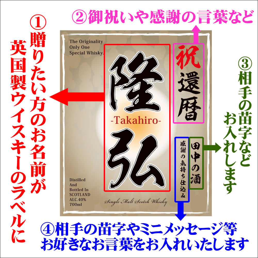 国産ウイスキー「SUNTORY知多」と名入れの英国スコッチウイスキー飲み比べセット【送料無料】父の日/還暦祝い/誕生日