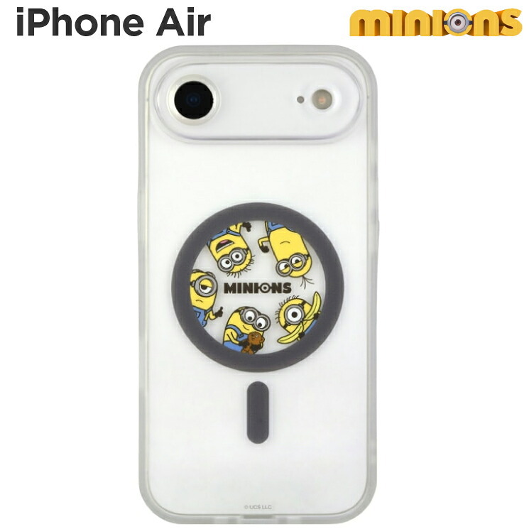 ミニオン iPhoneAir ケース クリア 半透明 magsafe ミニオンズ ボブ ティム キャラクター グッズ スマホ カバー エアクッション ハイブリッド 耐衝撃 iPhone 2025 6.6inch １眼 アイホン アイフォン マットクリア 磁石 マグセーフ MINI-532A
