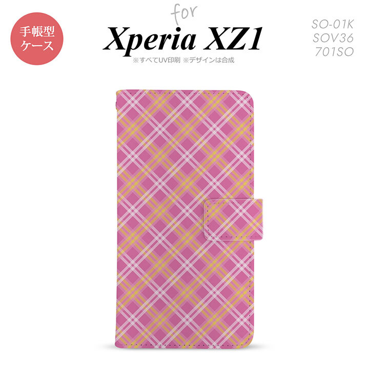 【手帳型 スマホ カバー ケース】【SO01K】【エクスペリア XZ1】手帳型 ケース SO-01K スマホ カバー Xperia XZ1 エクスペリア チェックA ピンク nk-004s-so01k-dr433【メール便送料無料】