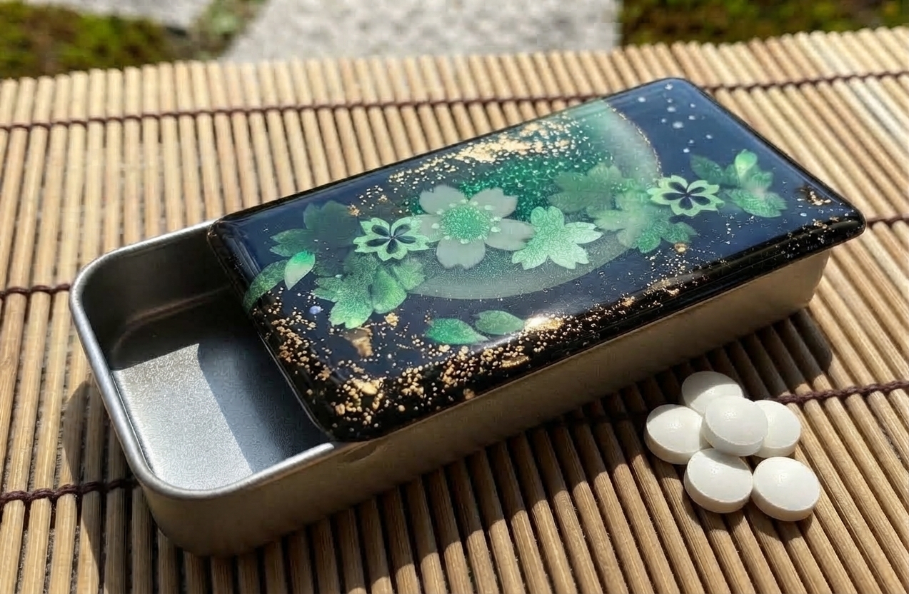 職人の手作り！和柄ペアFRISKケース「絵」フリスク タブレット ミント 名入れ 職人 手作り ハンドメイド 送料無料 伝統工芸 桜 和モダン 和柄 和風 和雑貨 ギフト プレゼント 贈り物