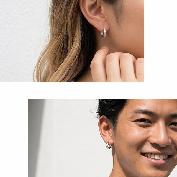 【送料無料】ハワイアンジュエリー ピアス フープピアス サージカルステンレス アクセサリー シルバーカラー スクロール プルメリア レディース ギフト プレゼント