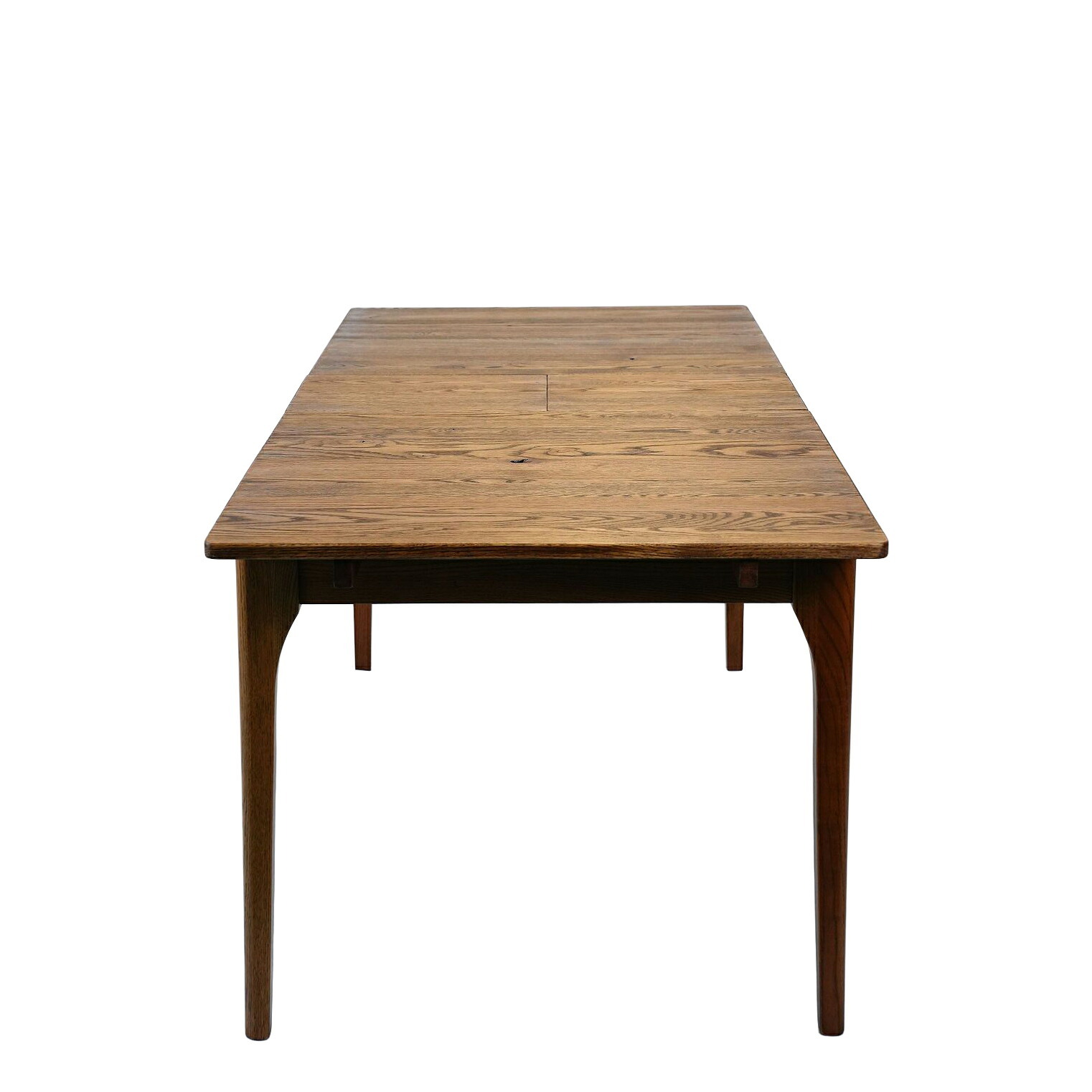 ダイニングテーブル 伸長式 無垢材 レッドオーク 天然木 W150/180xD80xH71cm 食卓テーブル 木製 食卓机 リビング ダイニング ブラウン おしゃれ 新生活