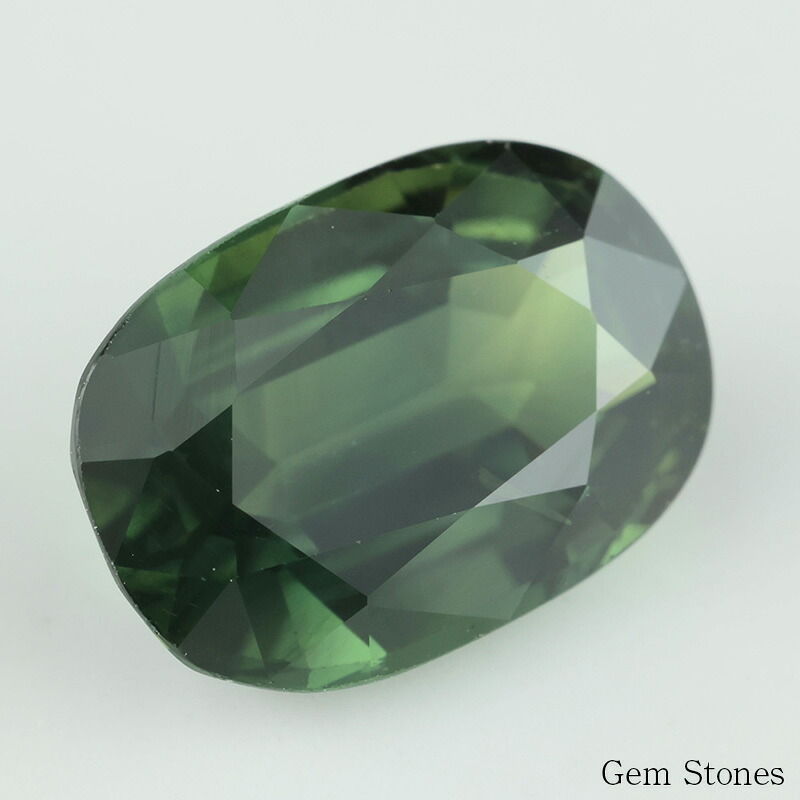 大粒 グリーンサファイア 3.790ct ルース 宝石 裸石 サファイア 緑 ダーク グリーン ジュエリー オリジナル 制作 コレクション 誕生石 9月 記念 お守り 誕生日