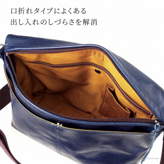 2way ショルダーバッグ 本革 A4収納 レザー バッグ 日本製 コンパクト 大容量 メンズ