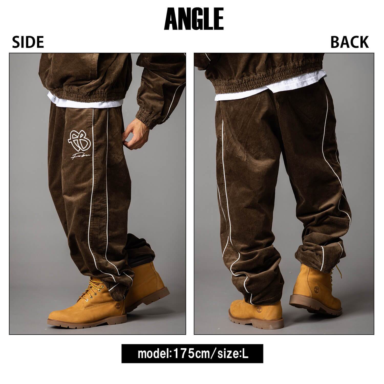  FUBU フブ トラックパンツ メンズ コーデュロイ ワイドパンツ ボトムス ブランド ロゴ ストリート ヒップホップ ダンス オーバーサイズ ビッグシルエット 秋冬 M L XL XXL 大きいサイズ 黒 fam-62502 レディース 2026FW karlas