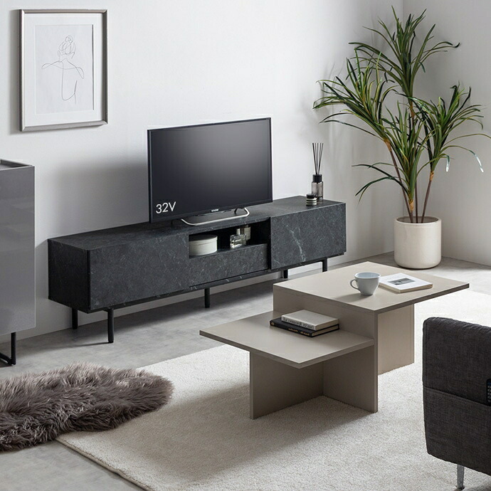 大理石柄テレビ台 幅150cm×奥行35cm×高さ42cm リビング パーティクルボード MDF スチール メラミン 組立品 ノイズレスなデザインが空間をスタイリッシュに演出します 小物やAV機器をまとめて整理可能 マーブルホワイト マーブルブラック 新生活