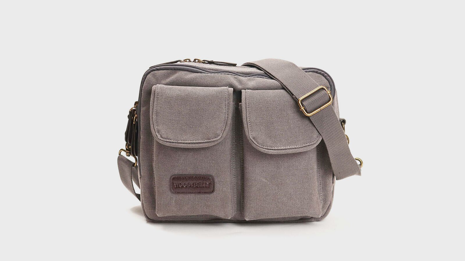 9ポケット多収納　WOODYBELLY ショルダーバッグ【送料無料】メンズ 帆布 父の日 プレゼント キャンバス 小さめ 小さい 斜め掛け 斜めかけバッグ 多収納 軽量 軽い 男性 女性 誕生日 祖父 肩掛けバッグ 帆布バッグ 旅行用カバン トラベルバッグ 海外旅行 使いやすい 鞄 30代 40代 50代 60代 70代 ギフト 贈り物 父親 彼氏 彼女 記念日