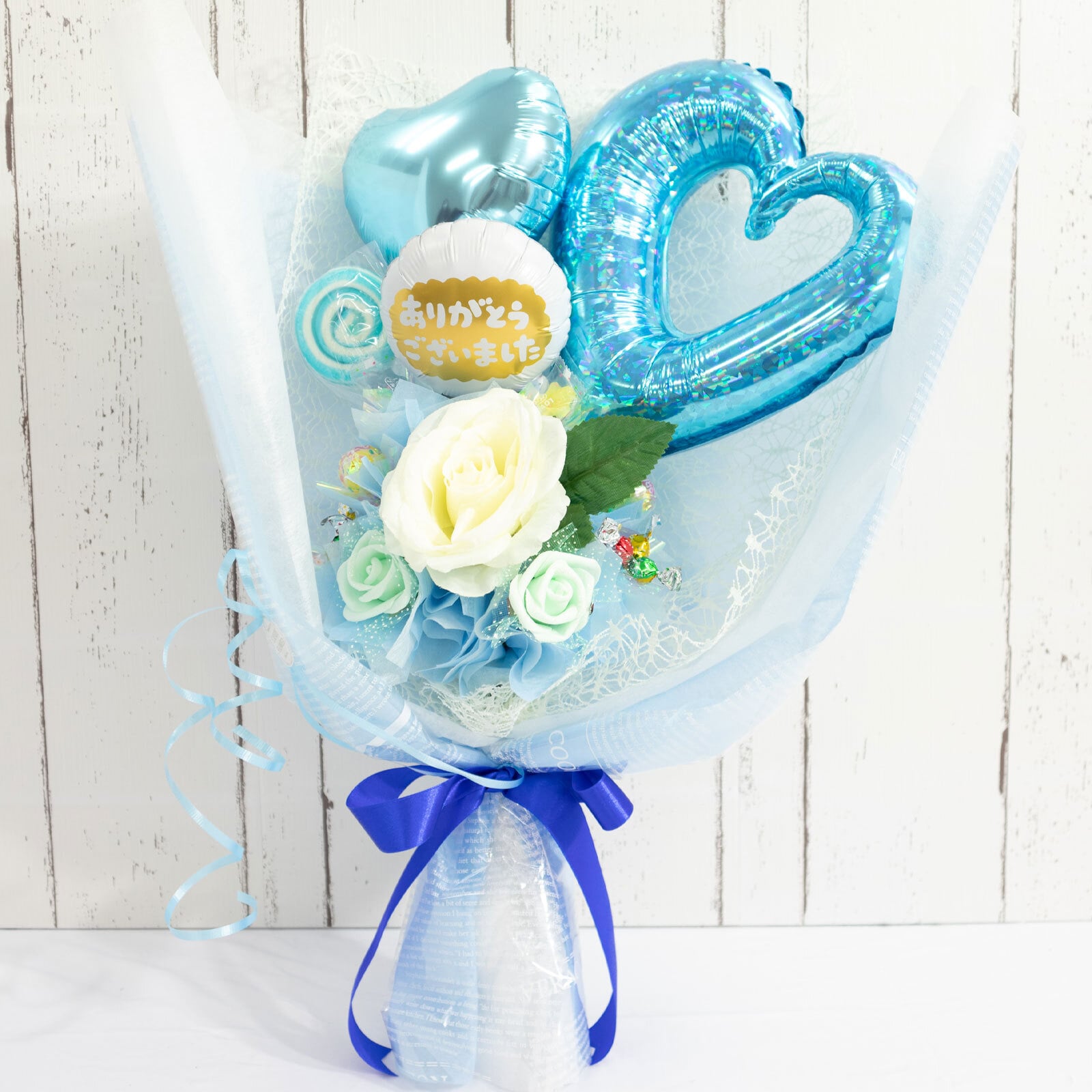 キャンディー バルーンフラワー ブーケ 花 プレゼント 造花 卒業 卒園 ギフト くすみカラー ピンク 水色 誕生日 女性 祖母 女友達 退職祝い 結婚記念日 母の日 両親 子供会 贈り物 推し活 推しカラー カスタム 風船 卒業 引退 送料無料（一部地域除外）