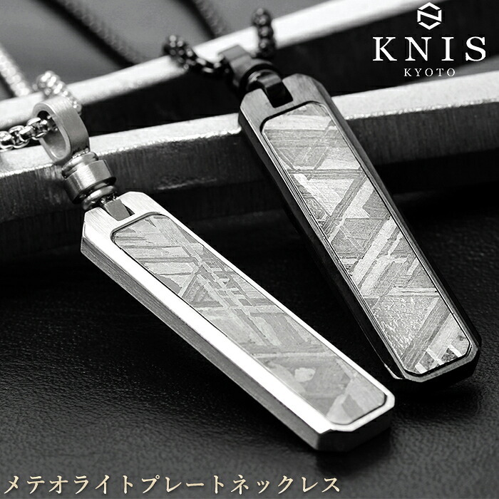 KNIS ニス メテオライト 隕石 ネックレス メンズ シンプル プレート ステンレス 人気 ブランド ペンダント KN-NC002
