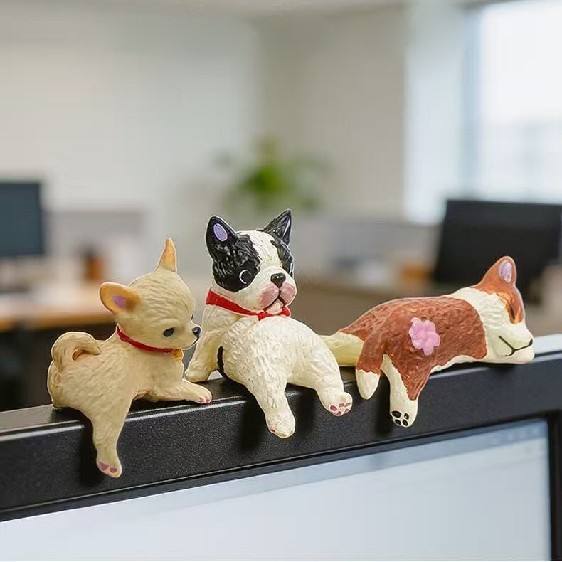 犬 置物 5個セット かわいい ミニチュア ドッグ オブジェ カートゥーン デスク 飾り 車内アクセサリー パソコン モニター 卓上 インテリア 雑貨 オフィス プレゼント