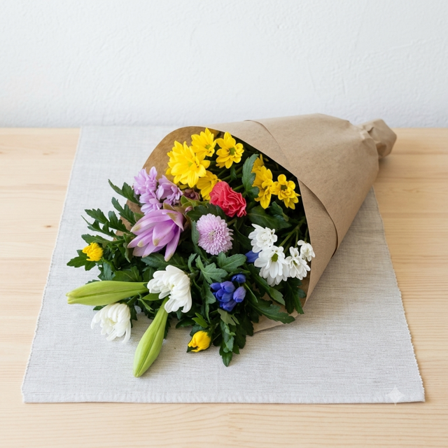 お供え花束・仏花＜墓参・仏壇 D＞【送料無料】【品質保証★花】【お盆 花】【お盆 お供え】【花 お供え】【最短発送】