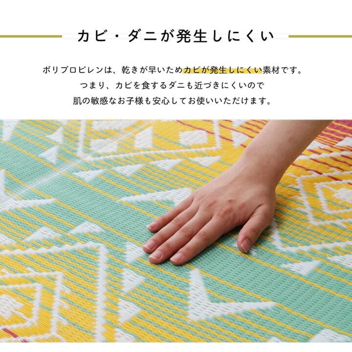 日本製 洗える レジャー シート アウトドア お手入れ 持ち運び 便利 簡単 楽 PP ポリプロピレン エスニック カラフル 約87×140cm