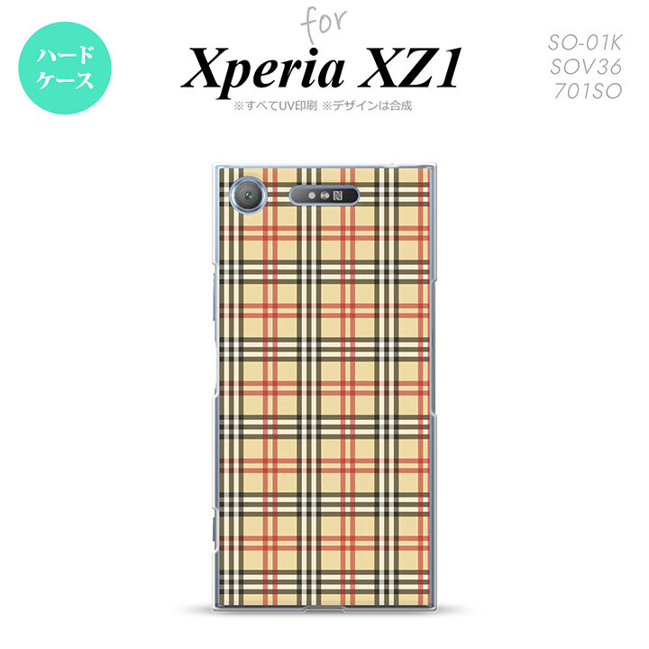 【SO01K】【スマホケース/スマホカバー】【エクスペリア XZ1】SO01K スマホケース Xperia XZ1 SO-01K カバー エクスペリア XZ1 チェックB ベージュ×赤 nk-so01k-446【メール便送料無料】