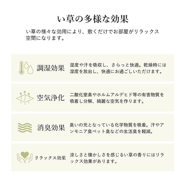 夏ラグ 夏用カーペット ラグ 長方形 い草 自然素材 シンプル ボーダー 裏面すべり止め付き 滑りにくい 抗菌防臭 約3畳 約180×240cm