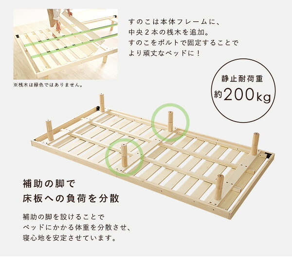 北欧インテリア 天然木すのこ シングル ヒュッゲ-Hygge