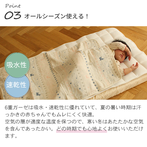 【ギフトセット】Rody nino nino ふんわりやわらか6重ガーゼケット＆スリーパー2点セット (ギフトボックス付き) | ロディ 日本製 ガーゼ 綿100% おくるみ お昼寝 お昼寝ケット ひざ掛け 出産祝い プレゼント 出産ギフト ベビー ガーゼケット