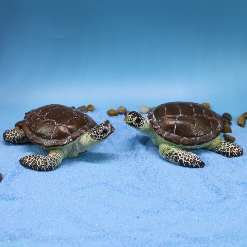海亀 置物 リアル ウミガメ オブジェ 樹脂製 動物 フィギュア 水槽 アクアリウム 装飾 ミニチュア ガーデン インテリア 雑貨 海洋生物 飾り ジオラマ 撮影小物 プレゼント