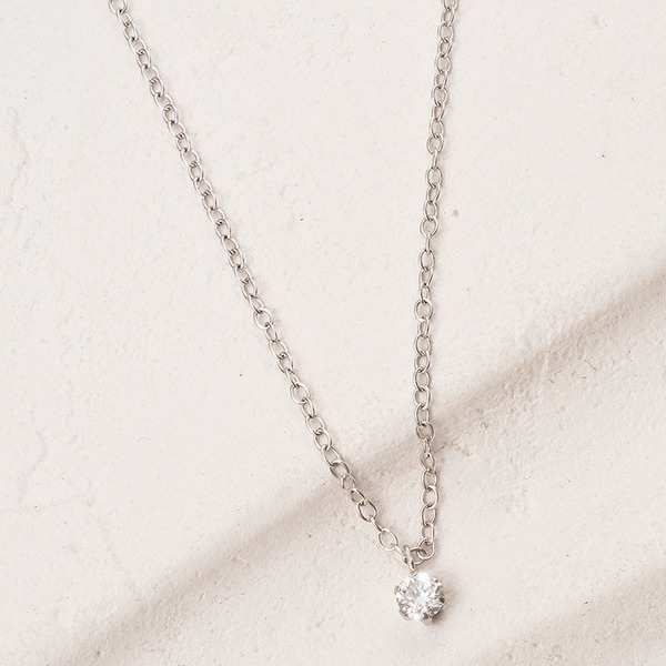 ダイヤモンド ネックレス 一粒 0.1ct プラチナ Pt900 6本爪 ペンダント レディース シンプル アクセサリー ジュエリー SIクラス Goodカット ソーティング付 ギフト 記念日 誕生日