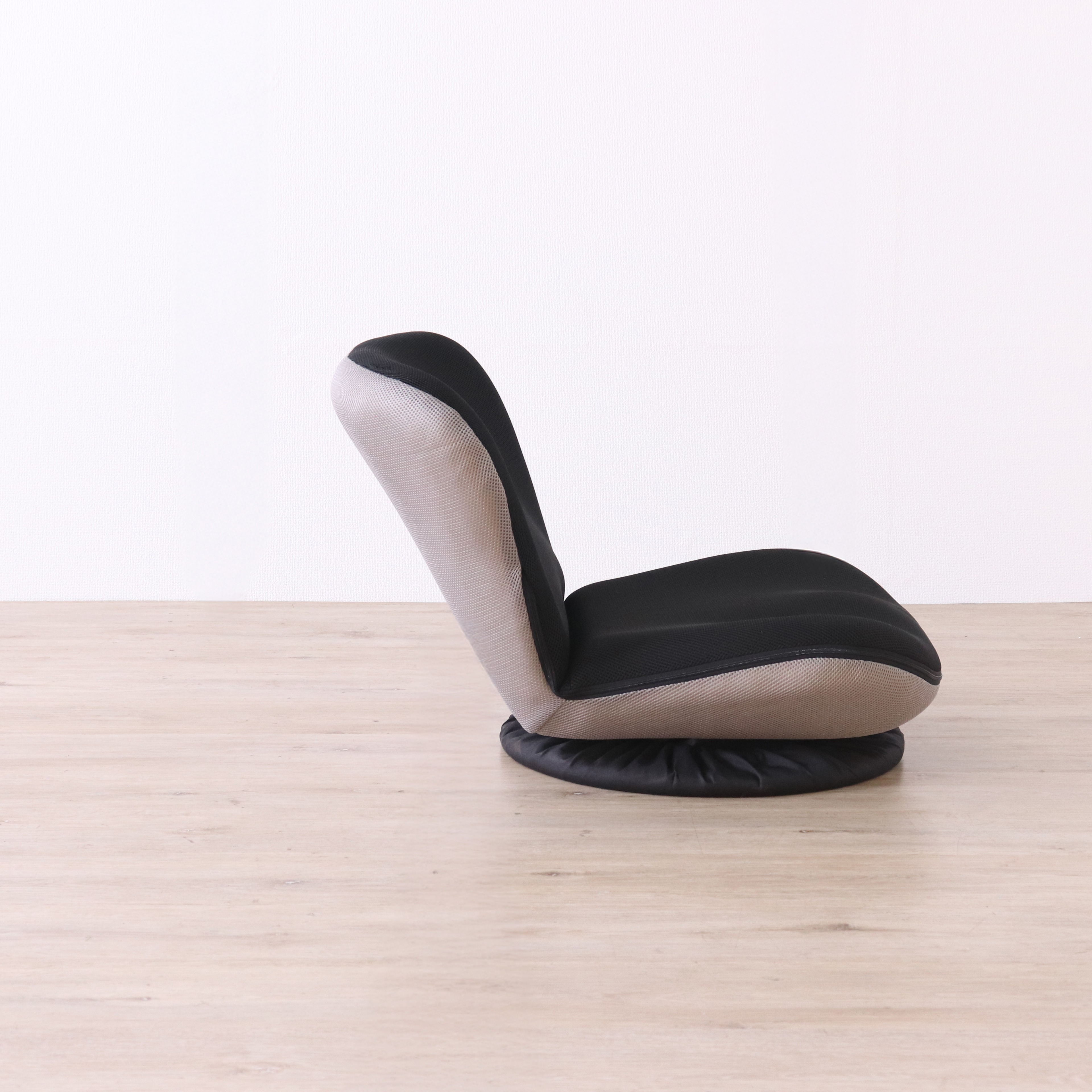 高座椅子 カム 回転式 リクライニング 完成品 360度回転 ブラック・ベージュ W52×D58~92×H52cm座面高15cm 座椅子 リクライニングチェア パーソナルチェア 肘付き ブラック ベージュ おしゃれ