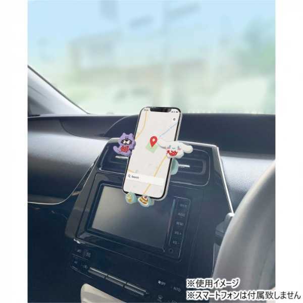 スマホホルダー シナモロール サンリオ SWIMMER コラボ 車載用 クリップ式 エアコン吹き出し口 360度回転 スマートフォン スタンド かわいい キャラクター グッズ サンリオ正規ライセンス品