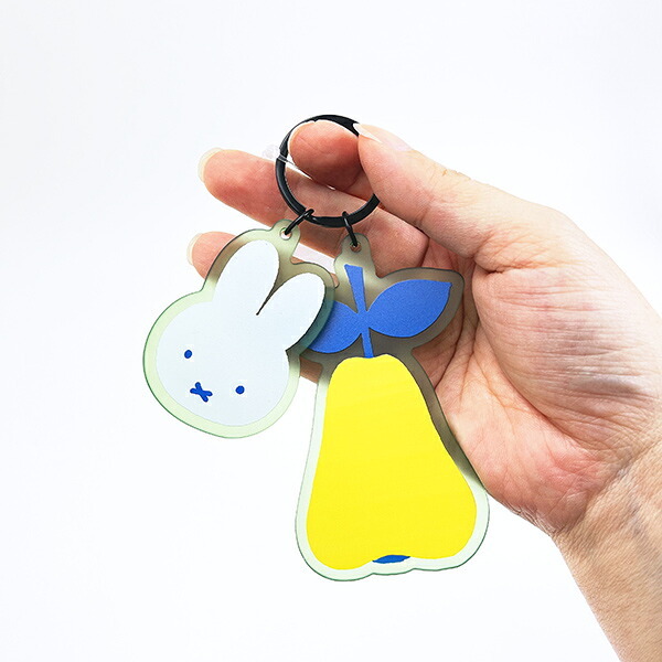 ミッフィー miffy アクリル染色キーホルダー グリーン MIFFY FRUITS