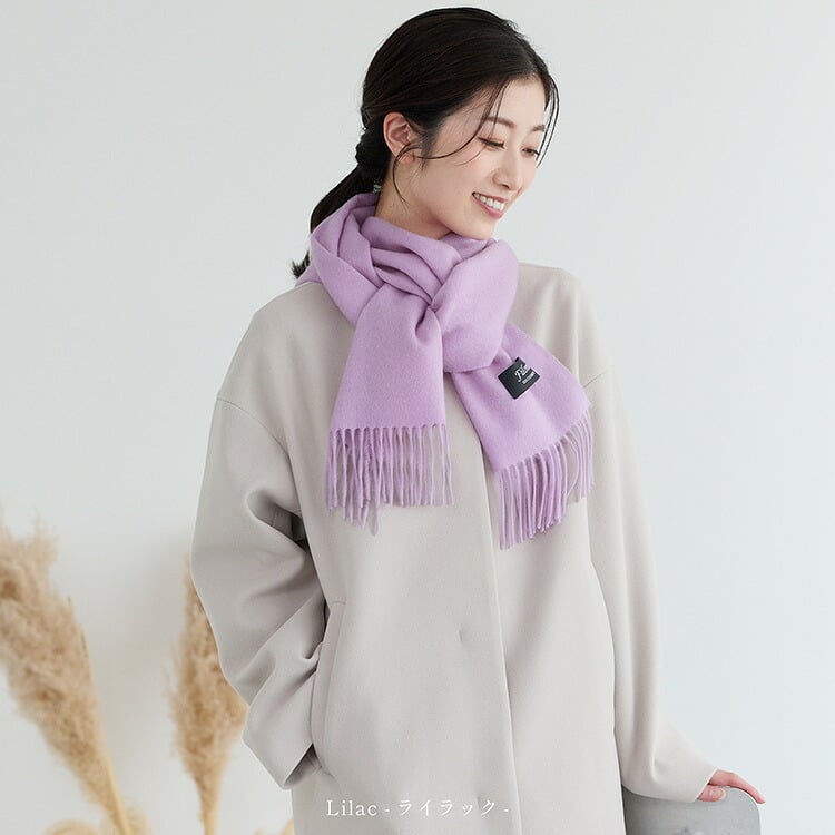 カシミヤ マフラー レディース カシミヤ100% カシミヤマフラー 【ネコポスで送料無料】【名入れ刺繍可能】 レディースマフラー メンズ 厚手 無地 チェック 秋 冬 母 女性 ブランド ギフト プレゼント 24色 7F (02000014r)