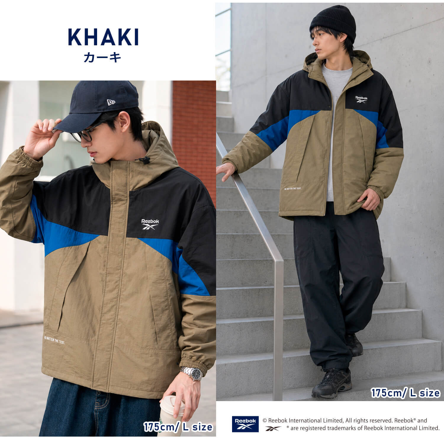 【予約】Reebok リーボック マウンテンパーカー メンズ 長袖 アウター ブルゾン スタンド フルジップ フーディ 中綿 キルト 軽量 防風 あたたかい ロゴ 刺繍  ブランド 大きいサイズ ゆったり ユニセックス 春 秋 冬 M L LL 黒 紺 2026fw karlas