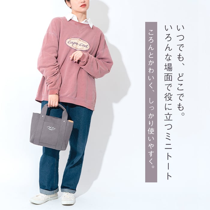 APPLEBAG アップルバッグ ミニトートバッグ レディース ミニバッグ ランチバッグ 3つ仕切り 帆布 キャンバス ママバッグ マザーズバッグ 整理整頓 通勤 通学 おしゃれ かわいい 母の日 ギフト ラッピング