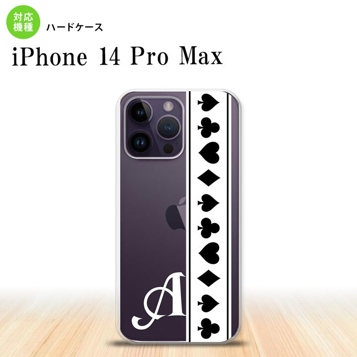 iPhone14 ProMax iPhone14 Pro Max スマホケース 背面ケース ハードケース トランプ 帯 白 黒 +アルファベット 2022年 9月発売 nk-i14pm-527i