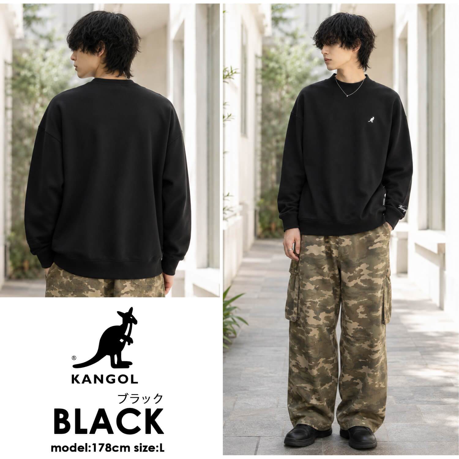 KANGOL カンゴール スウェット トレーナー メンズ レディース kpmc-10374 裏起毛 モックネック プルオーバー ハイネック 袖刺繍 ロゴ カンガルー ビッグシルエット ストリート ヒップホップ ダンス カジュアル M L XL 2026FW Karlas 別注