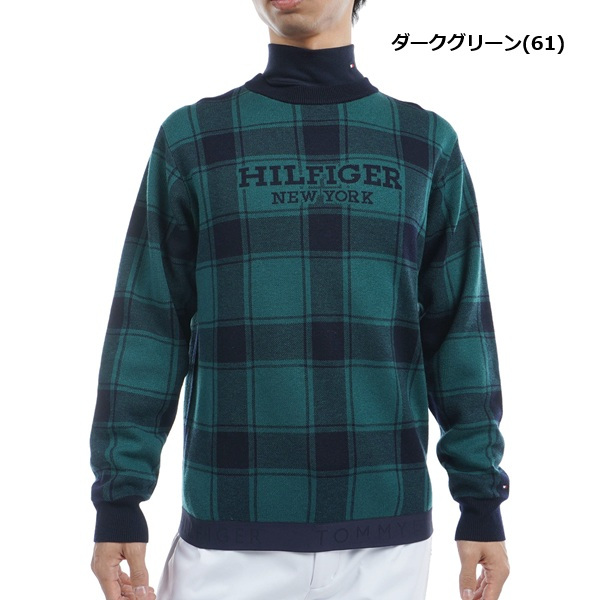 トミーヒルフィガー ゴルフ メンズ バッファローチェックジャカード クルーネックセーター TOMMY HILFIGER GOLF THMA478 秋冬モデル お誕生日祝い お祝い 記念品 お父さん 父の日 彼氏 男性 30代 40代 50代 60代  還暦祝い 敬老の日 人気プレゼント プレゼント
