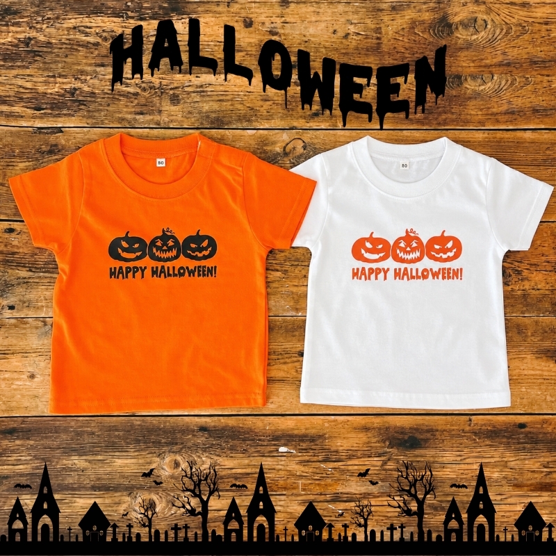 ＼ ハロウィン ／　半袖Tシャツ 衣装 子供 かぼちゃ お化け 仮装 Tシャツ tシャツ 半袖 T トップス ハロウィーン コスチューム　 コスプレ 幼稚園 保育園 ハロウィン パーティー 出産祝い プレゼント ギフト 