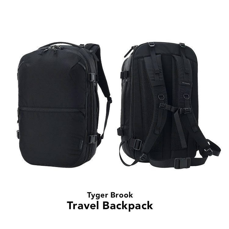 リュック Columbia コロンビア メンズ レディース PU7261 タイガーブルック 40L 大容量 機内持ち込みサイズ トラベルバックパック A4 B4 PC パソコン 15インチ 入る 旅行 1泊 2泊 アウトドア ブランド スーツケースのように開く リュックサック 撥水 丈夫 大きめ 黒 ブラック