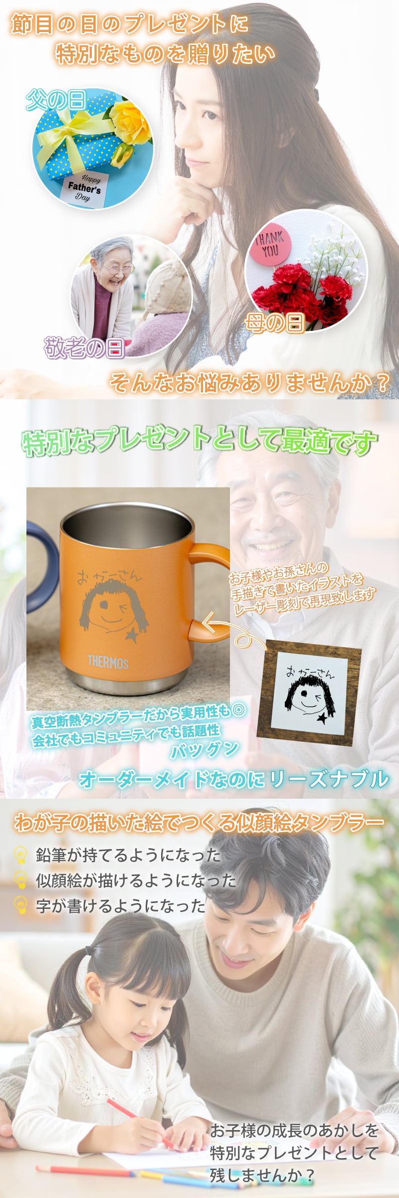 ★【手描き 似顔絵 プレゼント】マグカップ サーモス THERMOS 真空断熱マグカップ  選べるサイズ＆カラー JDS-352/452 350ml 450ml 全7色 プレゼント スタッグマグ 食洗機対応 保冷保温 二重構造 名入れタンブラー 名入れカップ オススメ