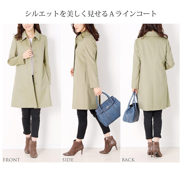 カシミヤ コート 100% ステンカラーコート レディース 冬 カシミヤコート ステンカラー カシミヤ100% ブランド 上品 フォーマル アウター ミドル丈 着丈90cm ギフト プレゼント 6F (02000188-2r)