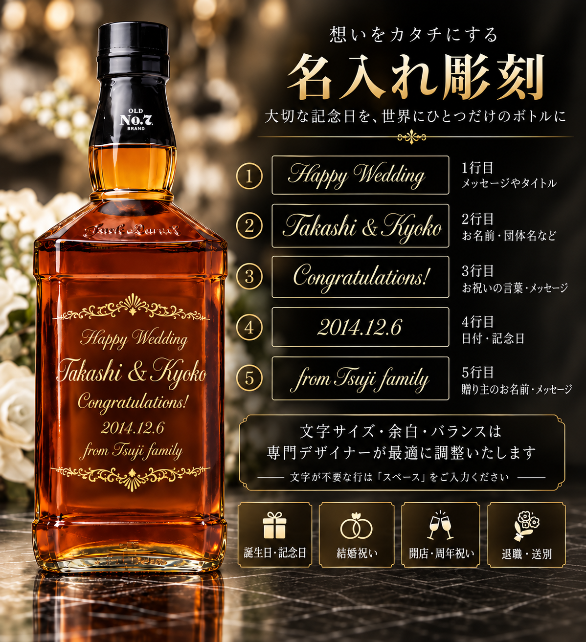 【マグナムボトル】名入れ彫刻 横書き 英語・日本語対応】ジャックダニエル ウイスキー 1750ml 名前入り 誕生日 還暦祝い 退職祝