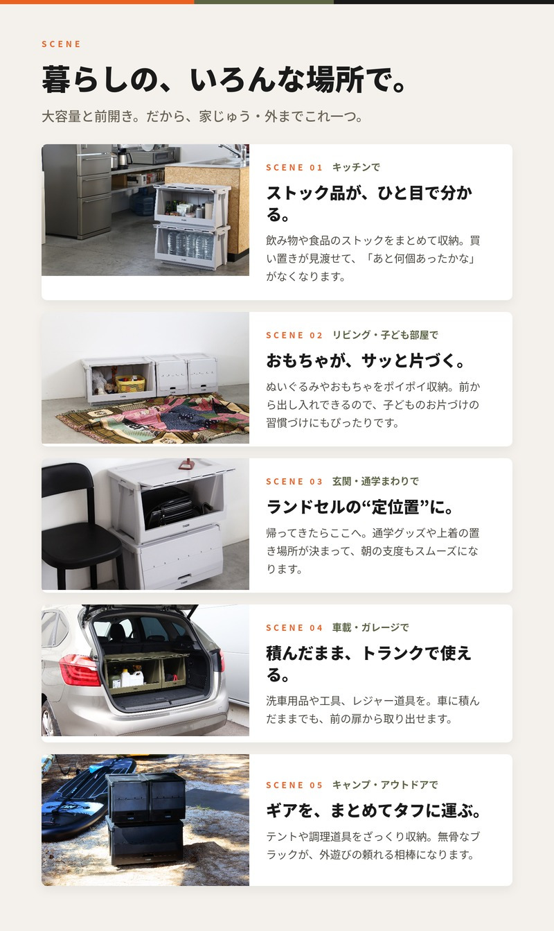 THOR ソー スタッキングシェルフコンテナ 50L セット 大容量 前開き 収納ボックス 米国TRUST社 コンテナ 収納棚 スタッキング 積み重ね 耐荷重120kg 全5色 衣類収納 押し入れ キャンプ アウトドア 車載 ガレージ 防災